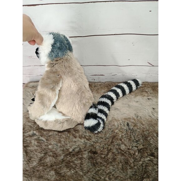 Wild Republic Ring-Tailed Lemur Stuffed Animal Plush Toy Approx 12" Soft Gray - Picture 4 of 8